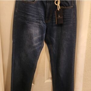 Tailor Vintage Men's Dark Blue Washed Slim Straight Jeans